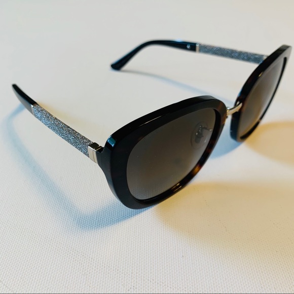 NWT Jimmy Choo 56mm Tortoise Glitter Sunglasses - Picture 10 of 11